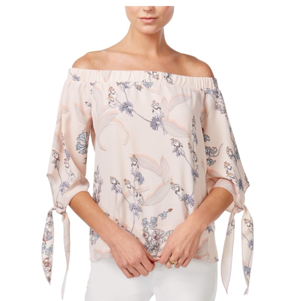 BAR III Pink Off the Shoulder Blouse